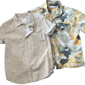 Zara Kids' Tan and Floral Button Down Shirts